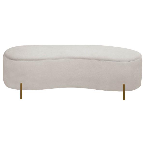 Imagem de Sofá Curvo Orgânico com Puff Maitê 2 Pessoas 180cm Bege SOFA STORE