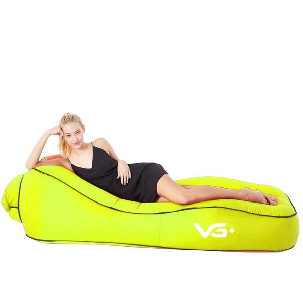 Imagem de Sofá de Ar Inflável Relaxante Camping Bag Saco de Dormir Verde VG+