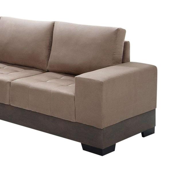 Imagem de Sofá de Canto 2 Lugares Com Chaise Patrícia Suede Chocolate