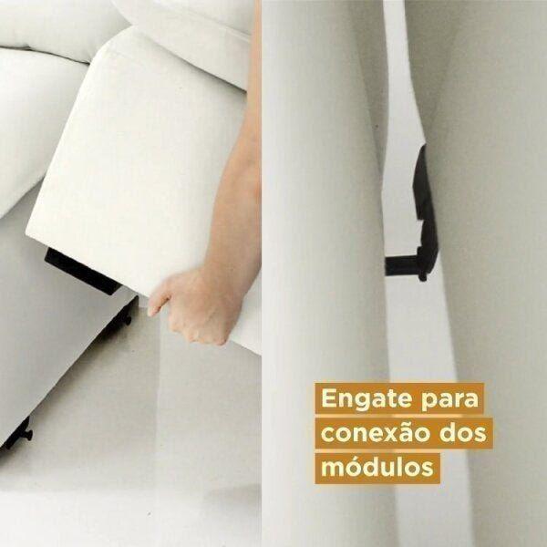 Imagem de Sofá de Canto Modular Hug 6 Lugares 363x193cm com Puff em Linho CabeCasa MadeiraMadeira