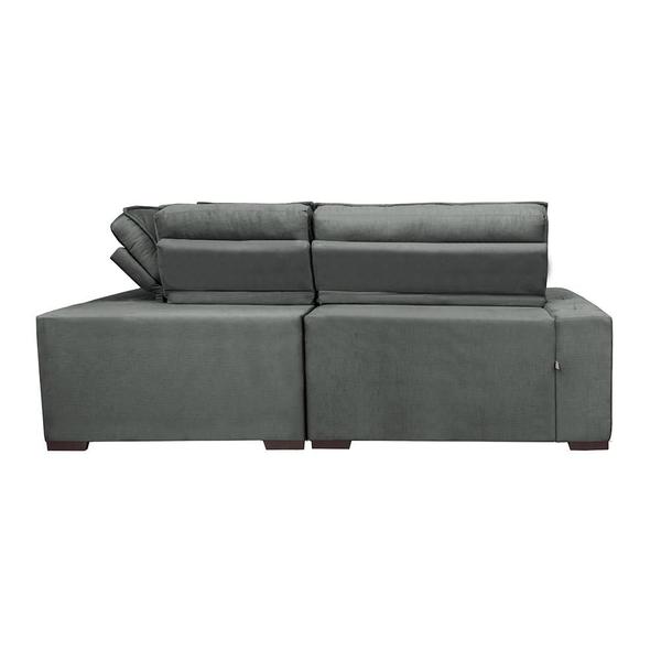 Imagem de Sofa de Canto Retrátil e Reclinável com Molas Cama inBox Austin 2,20m x 2,20m Suede Velusoft Cinza