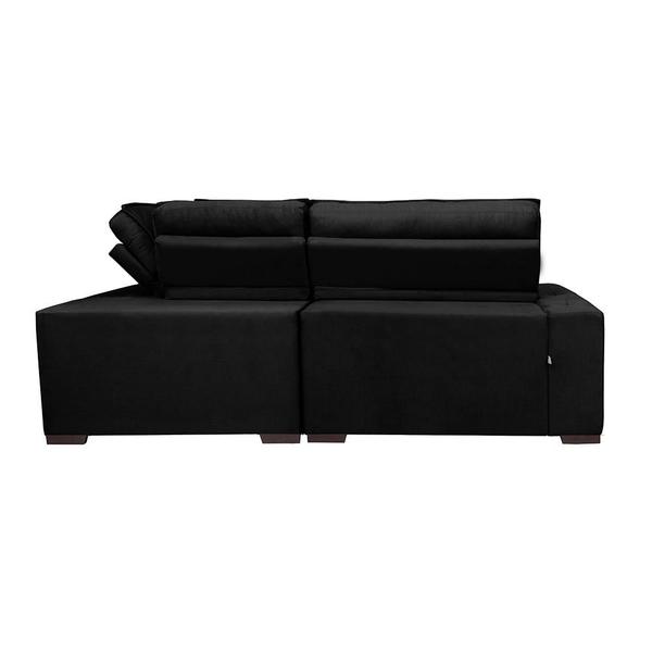 Imagem de Sofá de Canto Retrátil, Reclinável, Molas Cama inBox Austin 2,20m x 2,20m Suede Velusoft Preto