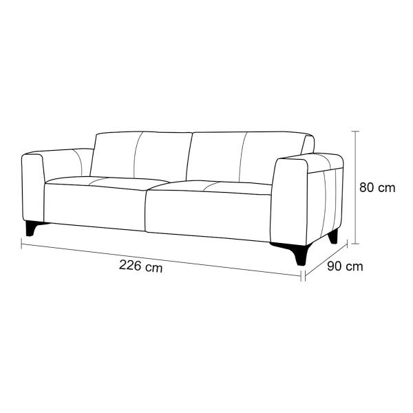 Imagem de Sofá de Couro 3 Lugares Devon 226cm M06 Cor Crystal Avermelhado 467 - Amarena Móveis