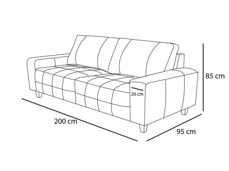 Imagem de Sofá de Couro 4Lugares Asgand 200cm Conhaque - Mozzelar