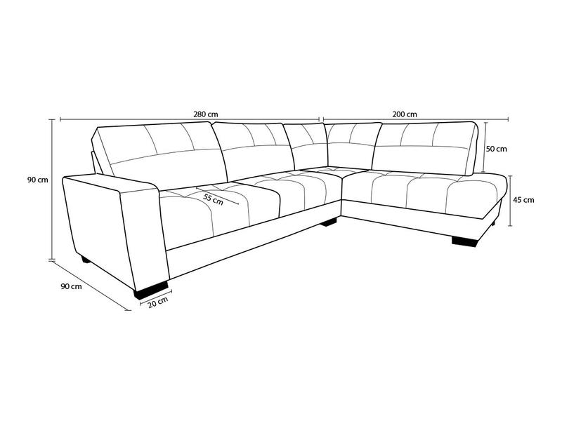 Imagem de Sofá de Couro Canto Marrocos 3 lugares com Chaise Direita Conhaque com Brilho - Mempra Design