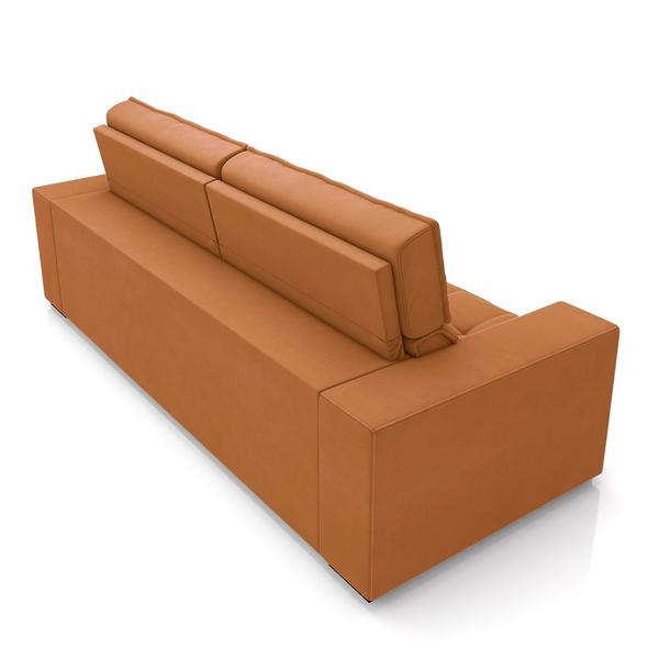 Imagem de Sofá Decorativo Hugo 2 Lugares 208cm Reclinável e Retrátil Veludo Terracota G45 - Gran Belo