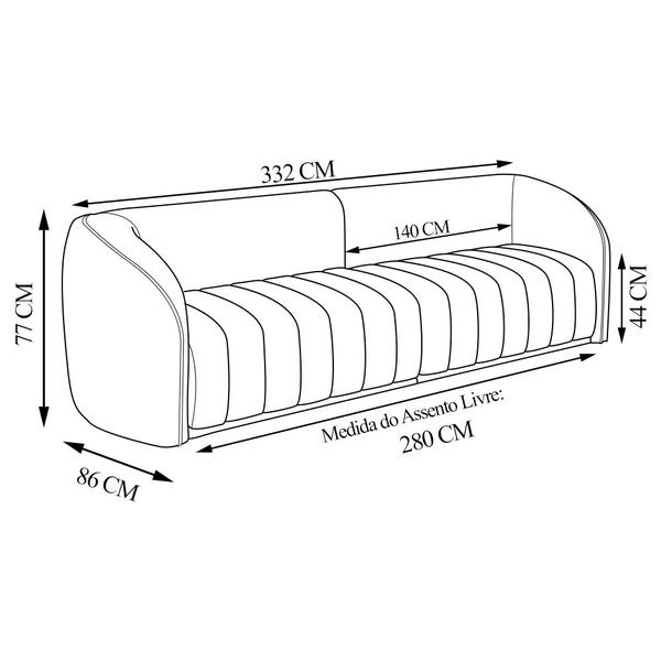 Imagem de Sofá Decorativo Sala de Estar 332cm Adam 4 Lugares Boucle Bege G45 - Gran Belo