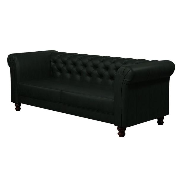 Imagem de Sofá Decorativo Sala de Estar Chesterfield 2 Lugares 180cm material sintético - Mozzelar