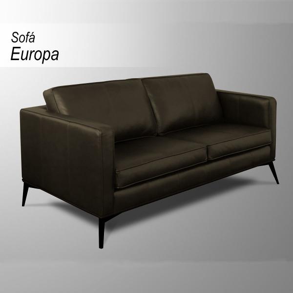 Imagem de Sofá Decorativo Sala de Estar Europa 2 Lugares 180cm Couro Capuccino - Mozzelar