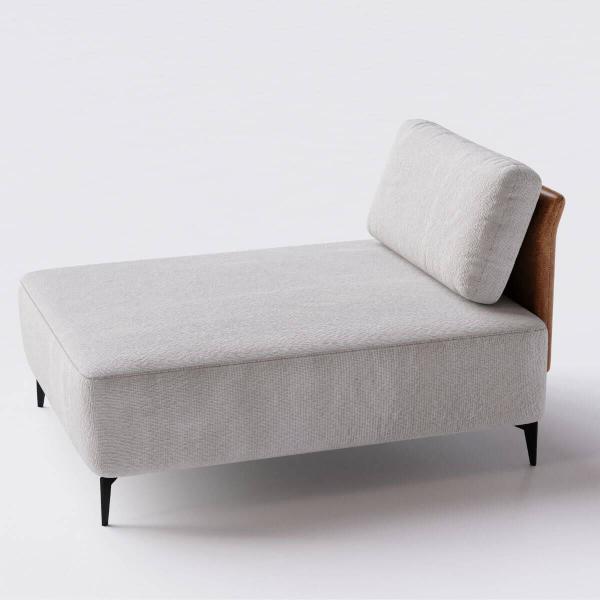 Imagem de Sofá  Dream Chaise 80cm em Boucle Alaska Cinza e material sintético Durango Terracota - Home Mobily