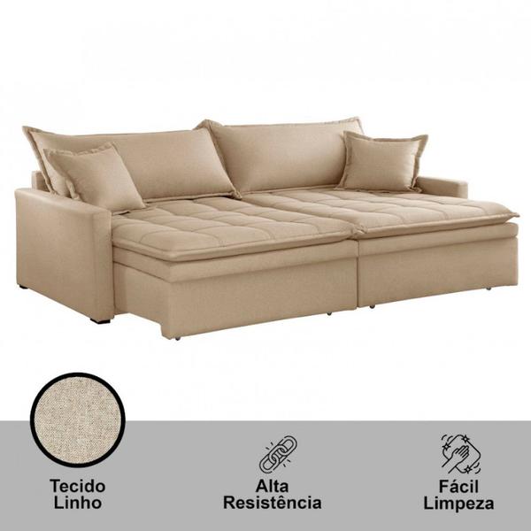 Imagem de Sofá Elegance Linho 02 Módulos 120 cm B25 cm Meu Sofá Online