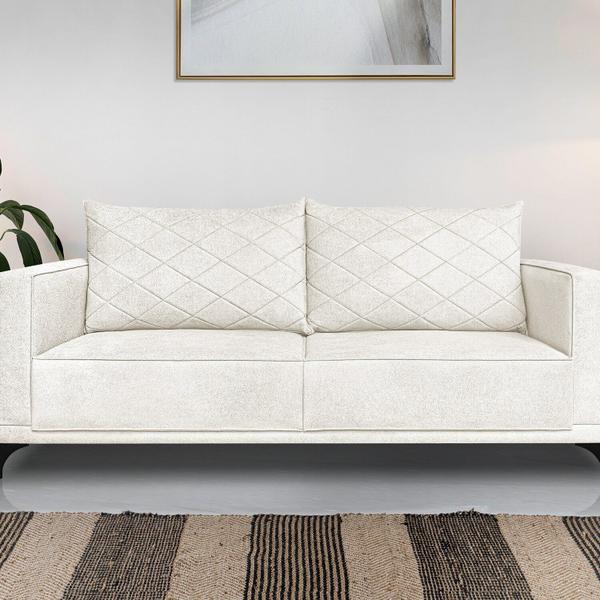 Imagem de Sofá Eliot 2 Lugares 160 Cm Linho Boucle Off White