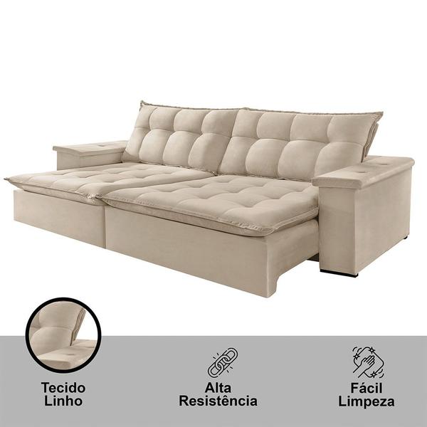 Imagem de Sofá Estilo Linho 03 Lugares 02 Módulos de 120m B25cm Meu Sofá Online