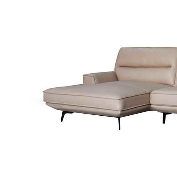 Imagem de Sofá Evans 2 Lugares + Chaise Couro Pérola 365cm - 69877