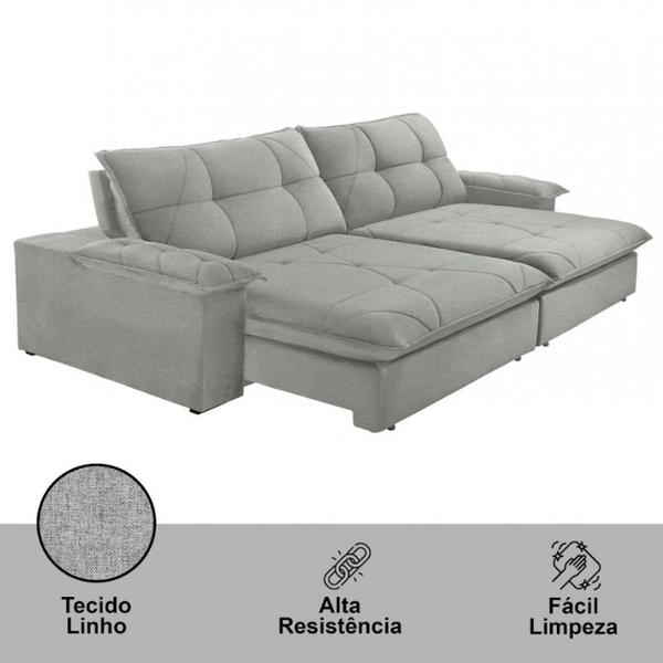 Imagem de Sofá Gaia Linho 02 Módulos 90 cm B25cm Meu Sofá Online