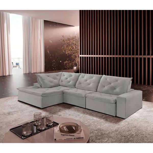 Imagem de Sofá Hércules Linho 2 Módulos 120cm B25cm+Chaise 130cm Meu Sofá Online