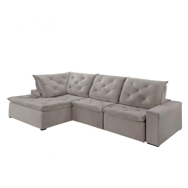 Imagem de Sofá Hércules Veludo 2 Módulos 120cm B25cm+Chaise 130cm Meu Sofá Online