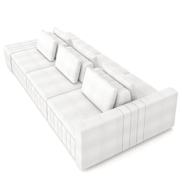 Imagem de Sofá Ilha Living com Puff 335cm Siesta M22 Bouclê Branco - Mpozenato