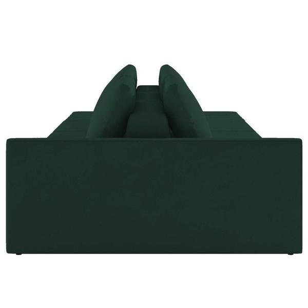 Imagem de Sofá Ilha Modular Com Puff Para Sala Living 232cm Georgia K04 Veludo Verde - Mpozenato