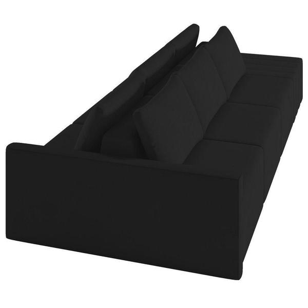 Imagem de Sofá Ilha Modular Com Puff Para Sala Living 312cm Georgia K04 Veludo Preto - Mpozenato