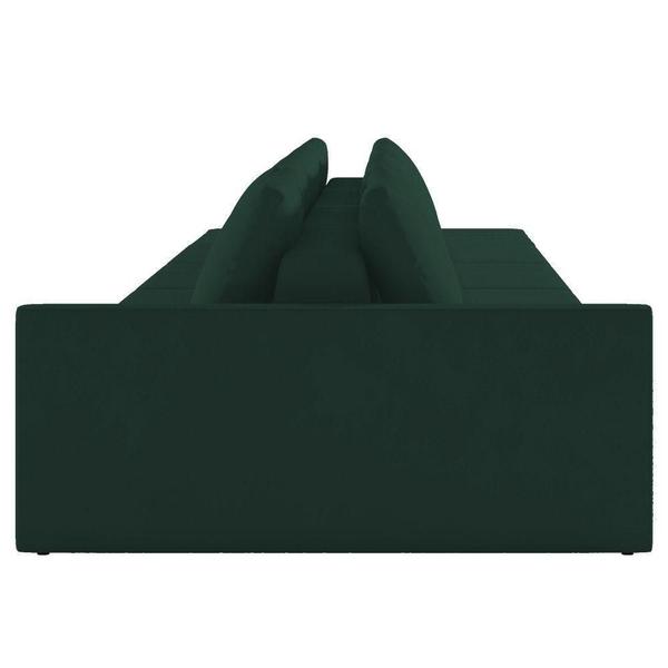 Imagem de Sofá Ilha Modular Com Puff Para Sala Living 392cm Georgia K04 Veludo Verde - Mpozenato