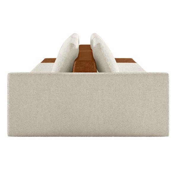 Imagem de Sofá Ilha Modular Living Com Puff 252cm Georgia K04 Bouclê Bege/caramelo - Mpozenato