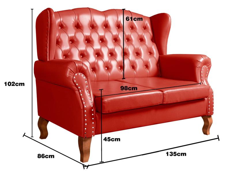 Imagem de Sofá Imperador Namoradeira Chesterfield Retrô Colonial