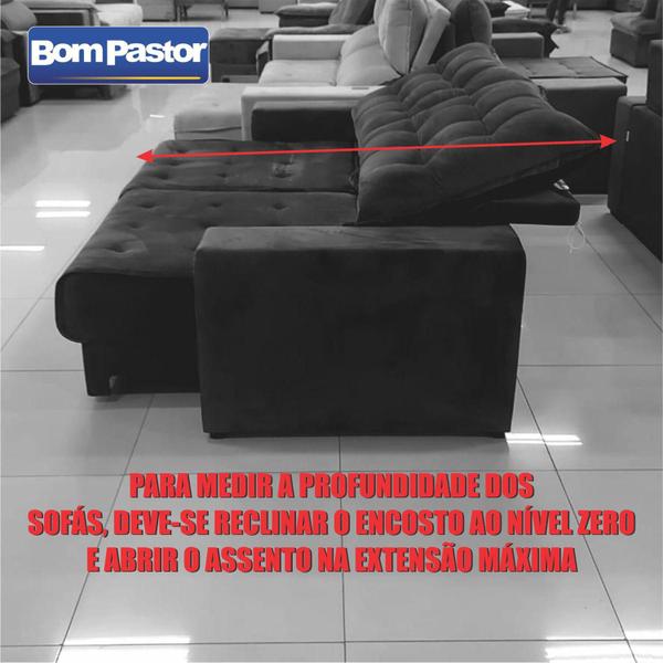 Imagem de Sofá Impermeável 2,30m Retrátil e Reclinável Exclusive Bom Pastor