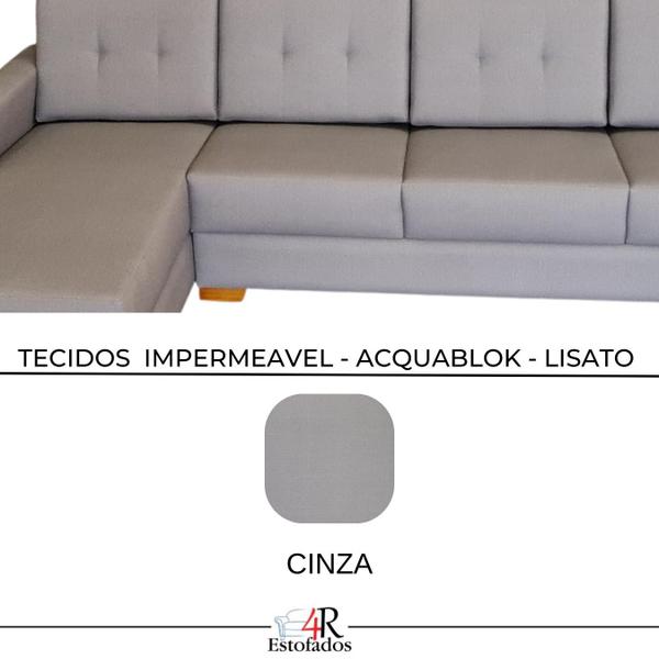 Imagem de Sofá Impermeável C/ Chaise Hugo 2,70mts Pé Trapézio  LD ESQUERDO