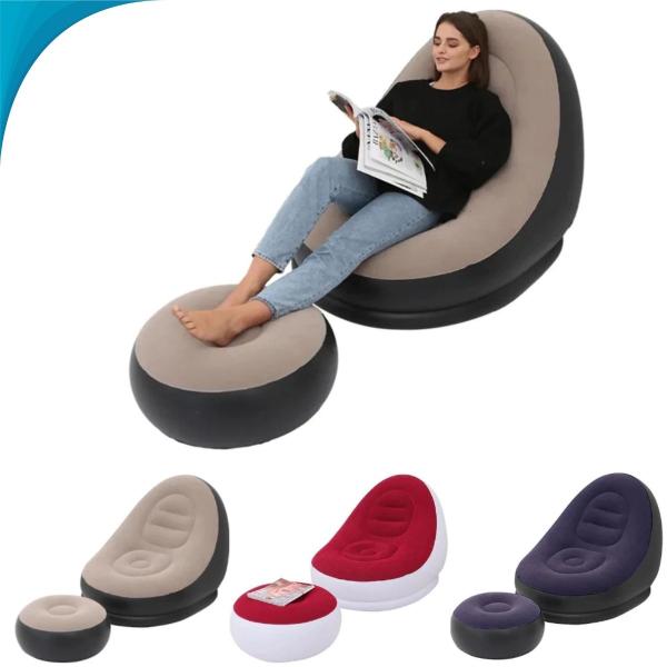 Imagem de Sofá Inflável Compacto E Ergonômico Que Proporciona Conforto E Relaxamento Ideal Para Áreas Pequenas E Viajar Entrega Rá