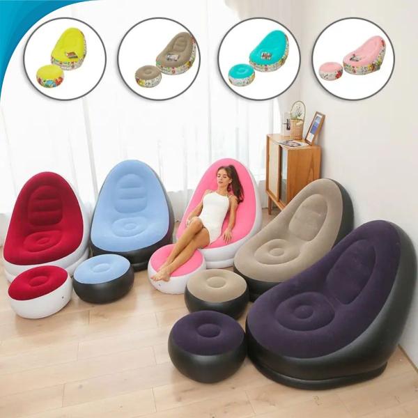 Imagem de Sofá Inflável Compacto E Ergonômico Que Proporciona Conforto E Relaxamento Ideal Para Áreas Pequenas E Viajar Entrega Rá