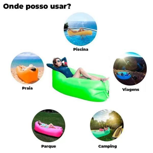 Imagem de Sofá Inflável De Ar Portátil Puff Impermeável Praia Camping (VERDE)