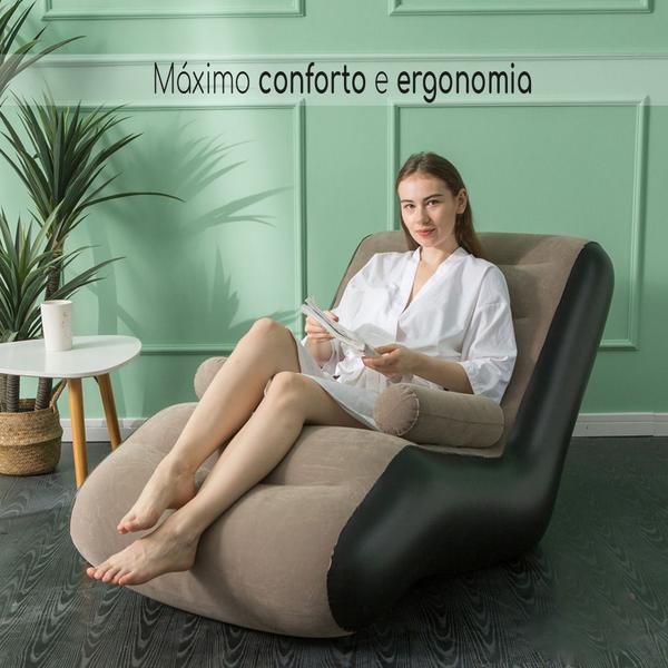 Imagem de Sofa Inflavel Impermeavel Camping Puff Confortavel Grande