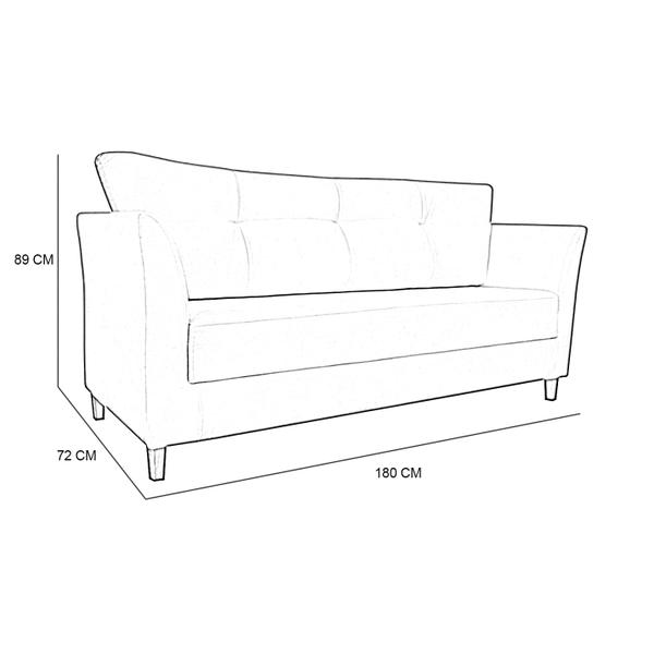Imagem de Sofá Isis 3 Lugares Pés de Madeira Encosto Com Fibra Veludo - Estopar