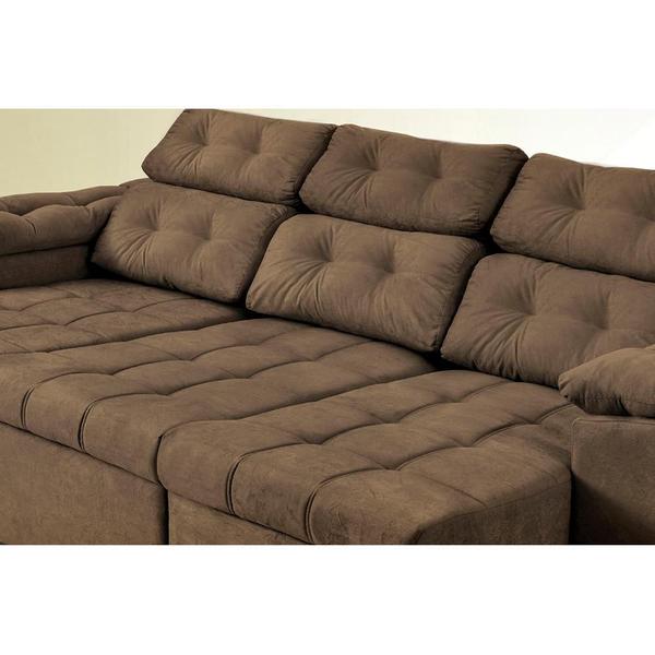 Imagem de Sofa Itália 2,02 Mts Retrátil e Reclinavel Tecido Suede Café - Cama InBox