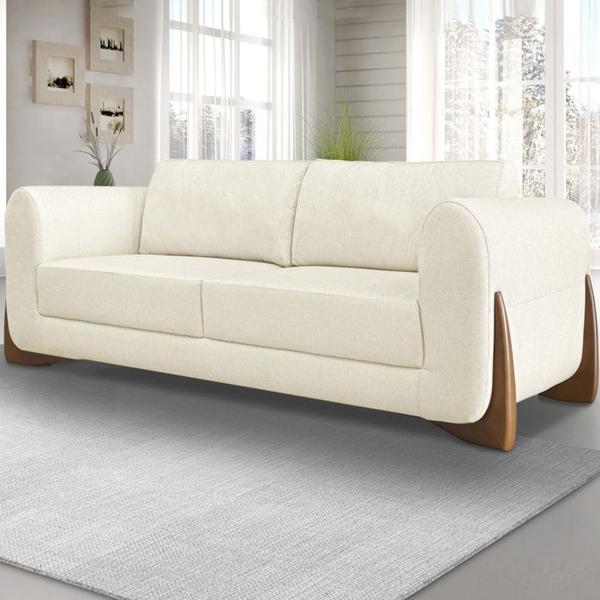 Imagem de Sofa Jolie 2 Lugares 160cm Pes Boomerang Linho 211 Natural Ezz