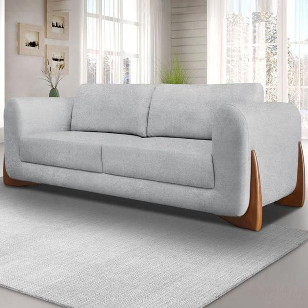 Imagem de Sofa Jolie 2 Lugares 180cm Pes Boomerang Linho Boucle 3302 Ezz