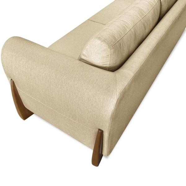 Imagem de Sofa Jolie 3 Lugares 200cm Pes Boomerang Linho 213 Dourado Ezz