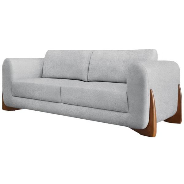 Imagem de Sofa Jolie 3 Lugares 200cm Pes Boomerang Linho Boucle 3302 Ezz