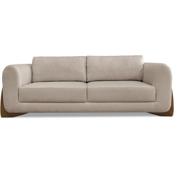 Imagem de Sofa Jolie 3 Lugares 220cm Pes Boomerang Linho 214 Areia Ezz