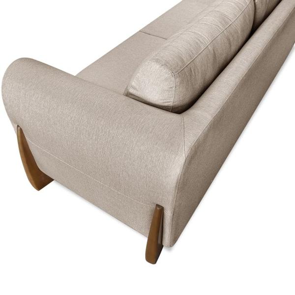 Imagem de Sofa Jolie 3 Lugares 230cm Pes Boomerang Linho 215 Areia Ezz