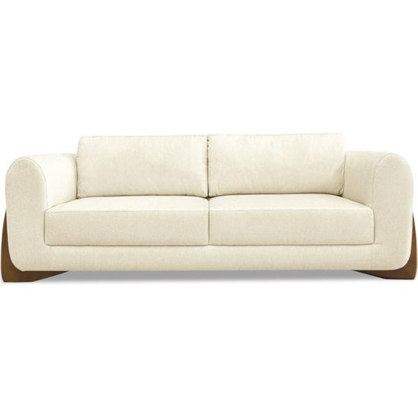 Imagem de Sofa Jolie 3 Lugares 230cm Pes Boomerang Linho 215 Perola Ezz