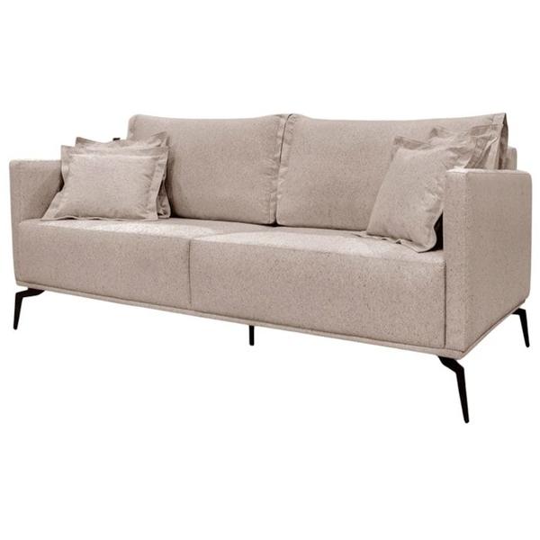 Imagem de Sofa Liv 3 Lugares 200cm Pes Aço Linho 233 Areia Ezz