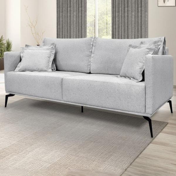 Imagem de Sofa Liv 3 Lugares 200cm Pes Aço Linho 233 Grigio Ezz