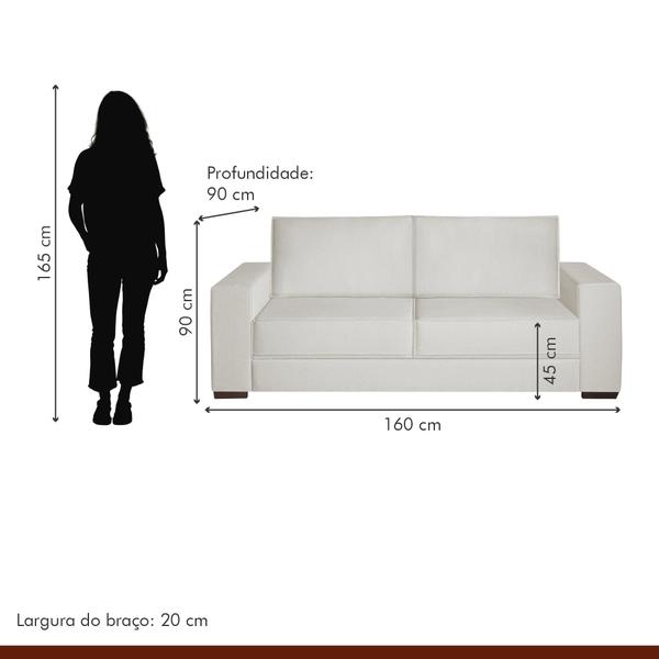 Imagem de Sofá Living 2 Lugares 160cm Valence Espresso Móveis