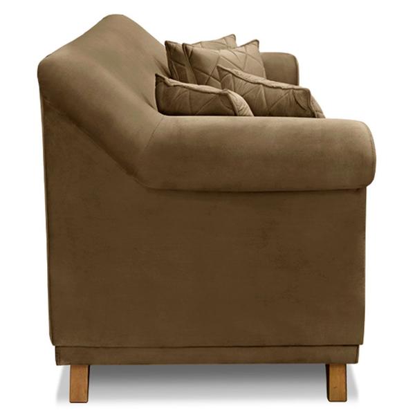 Imagem de Sofá Living 2 Lugares 1,60m Vênus Suede Caramelo Pés Castanho - Pallazio