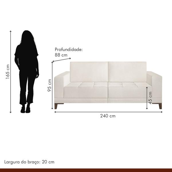 Imagem de Sofá Living 240cm 3 Lugares Orion Espresso Móveis