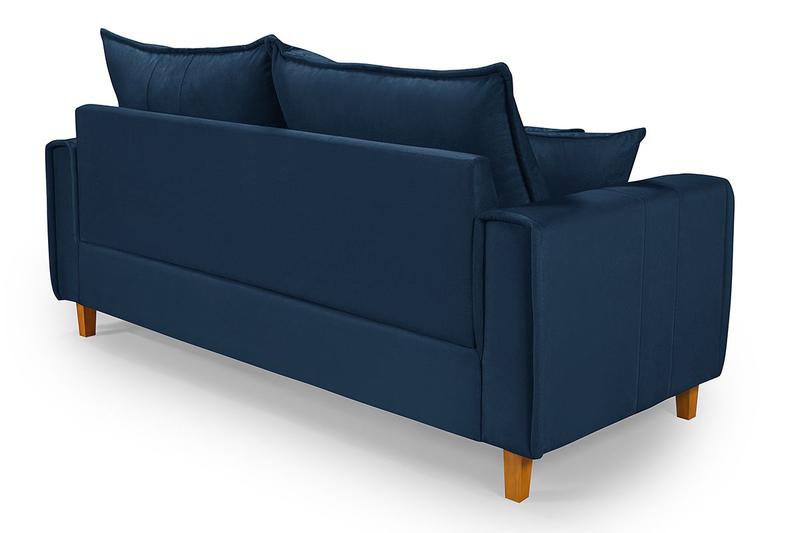 Imagem de Sofa Living com Bau Multiuso 3 Lugares Suede Pes em Madeira