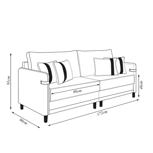 Imagem de Sofá Living Montecarlo 2 Lugares Bipartido 172cm Pés em Madeira Veludo/PU Bordô/Caramelo G33 - Gran Belo