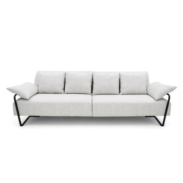 Imagem de Sofa Lubeck 4 Lugares cor Cinza com Pés Pretos 260 cm - 67298